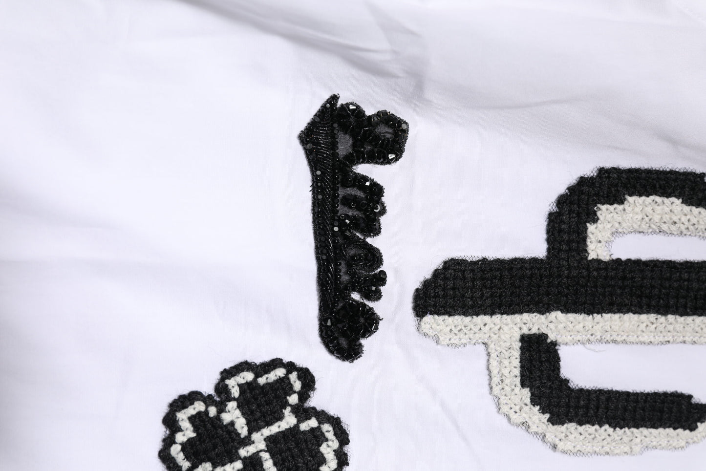 Dolce & Gabbana wit overhemd met gouden borduursels