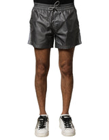 Shorts Bermuda décontractés taille mi-hauteur en polyester gris de Dolce &amp; Gabbana