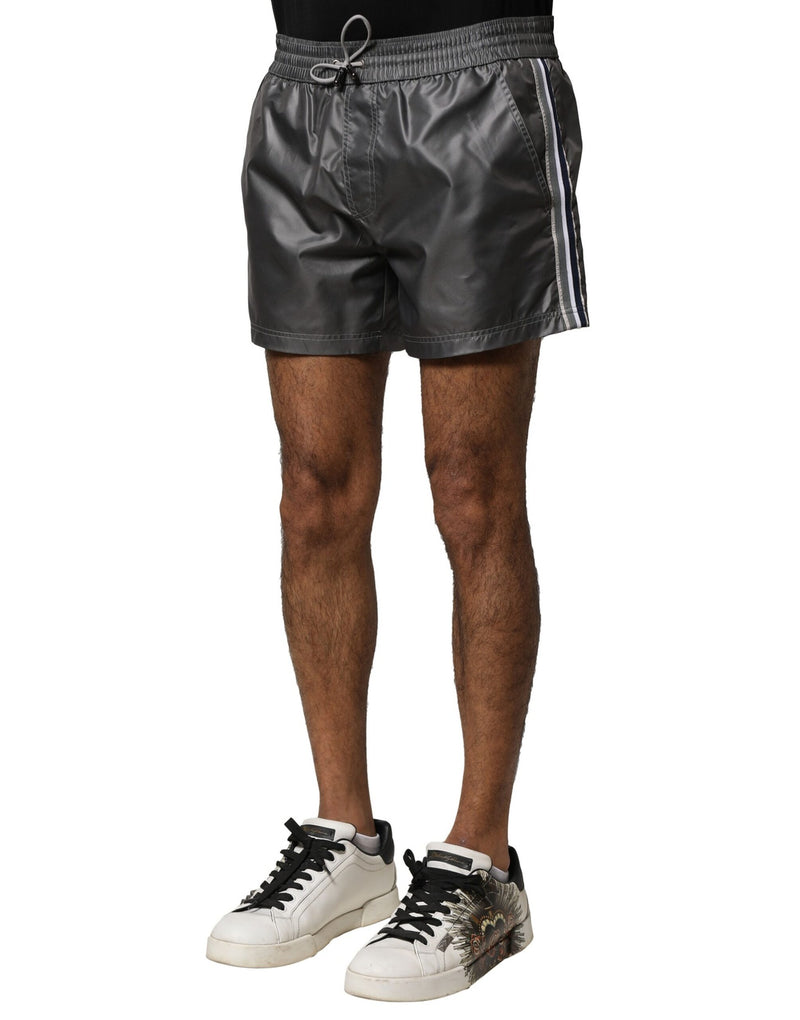 Dolce &amp; Gabbana grijze polyester casual bermudashorts met middelhoge taille