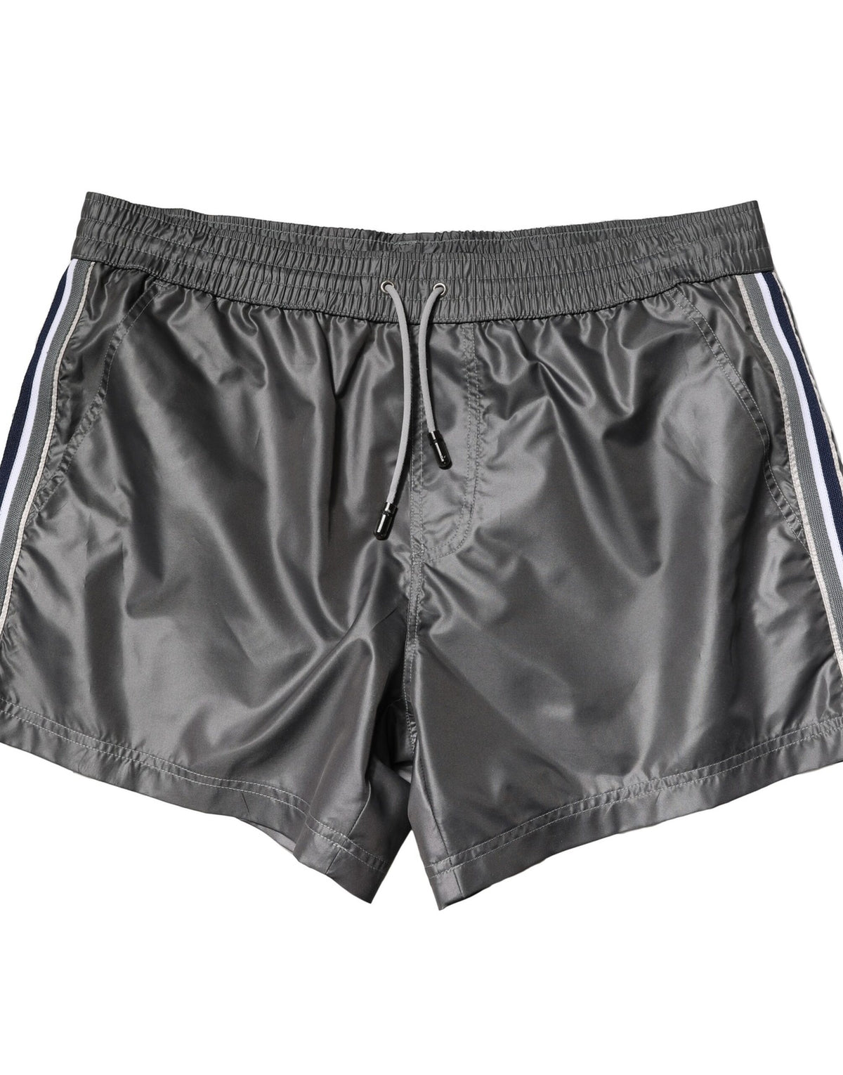 Shorts Bermuda décontractés taille mi-hauteur en polyester gris de Dolce &amp; Gabbana