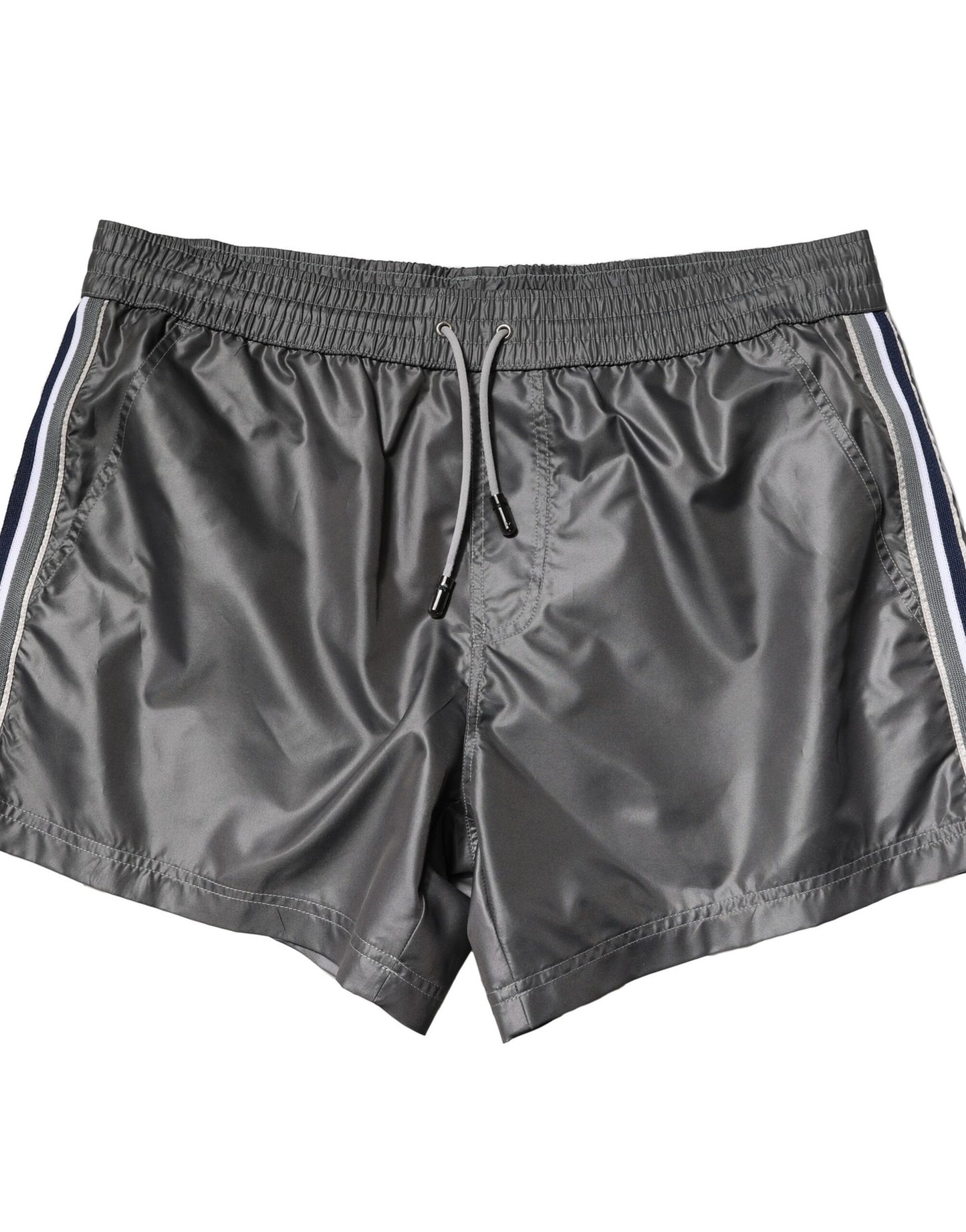 Shorts Bermuda décontractés taille mi-hauteur en polyester gris de Dolce & Gabbana