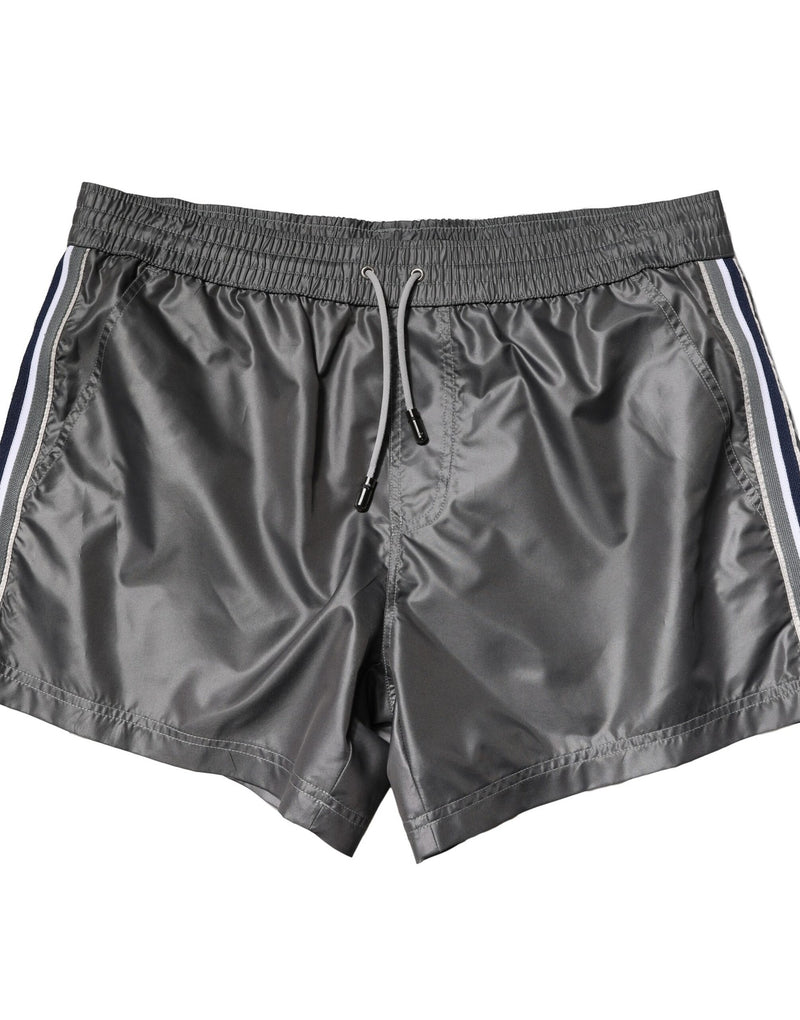 Dolce &amp; Gabbana grijze polyester casual bermudashorts met middelhoge taille