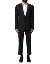 Dolce & Gabbana Costume Noir en Laine 2 Pièces à Boutonnage Simple