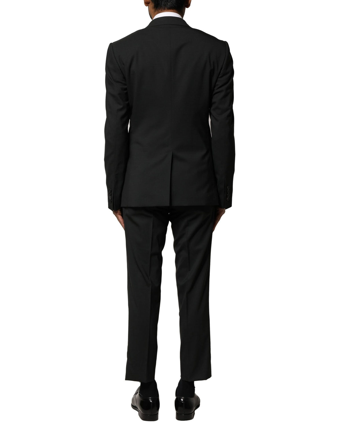 Dolce & Gabbana Costume Noir en Laine 2 Pièces à Boutonnage Simple