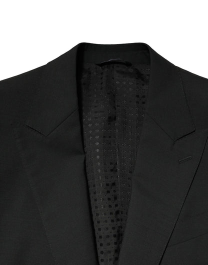 Dolce & Gabbana Black Wool 2 Piece Single Breasted Suit