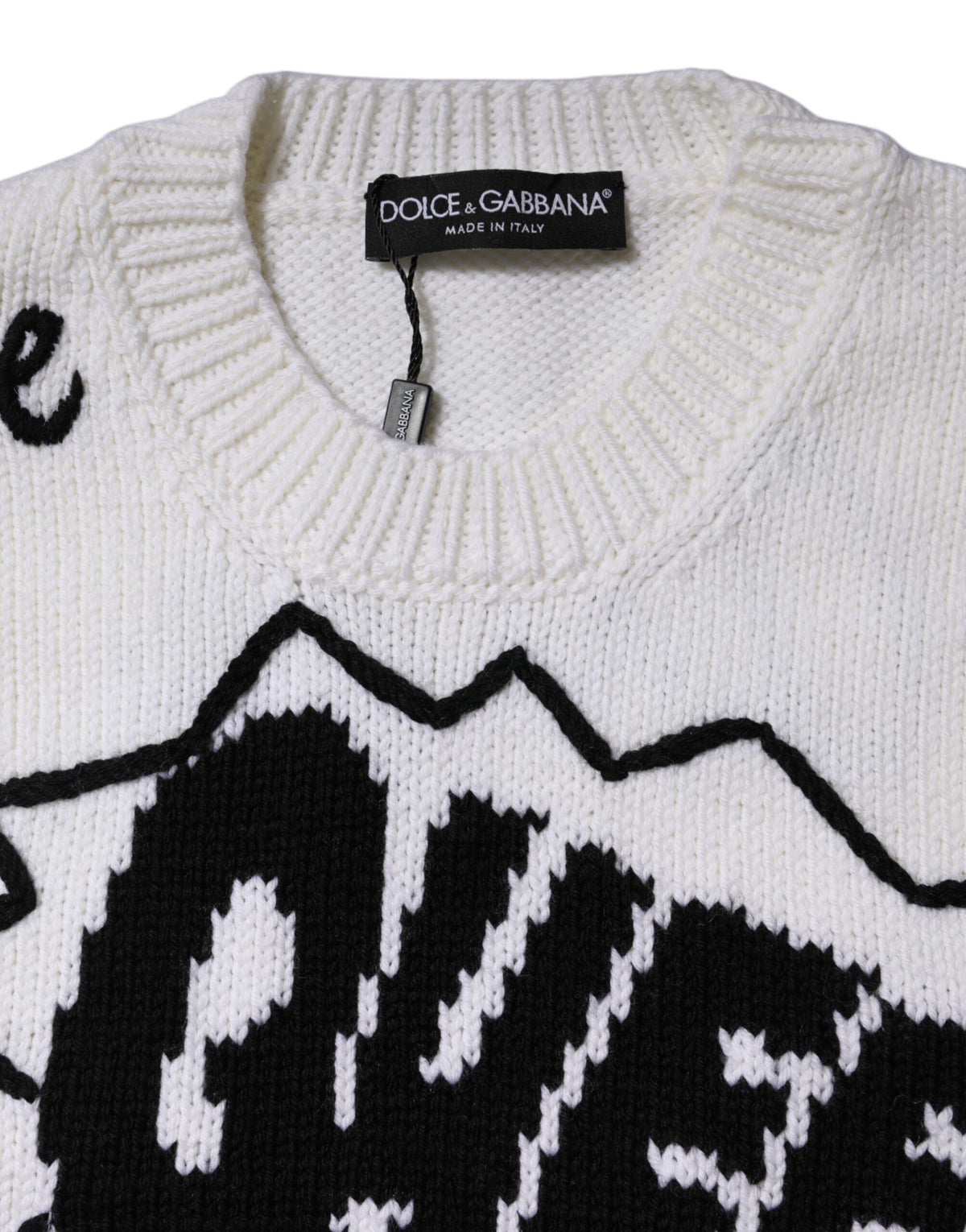 Pull en laine blanc Dolce & Gabbana - Modèle à col rond
