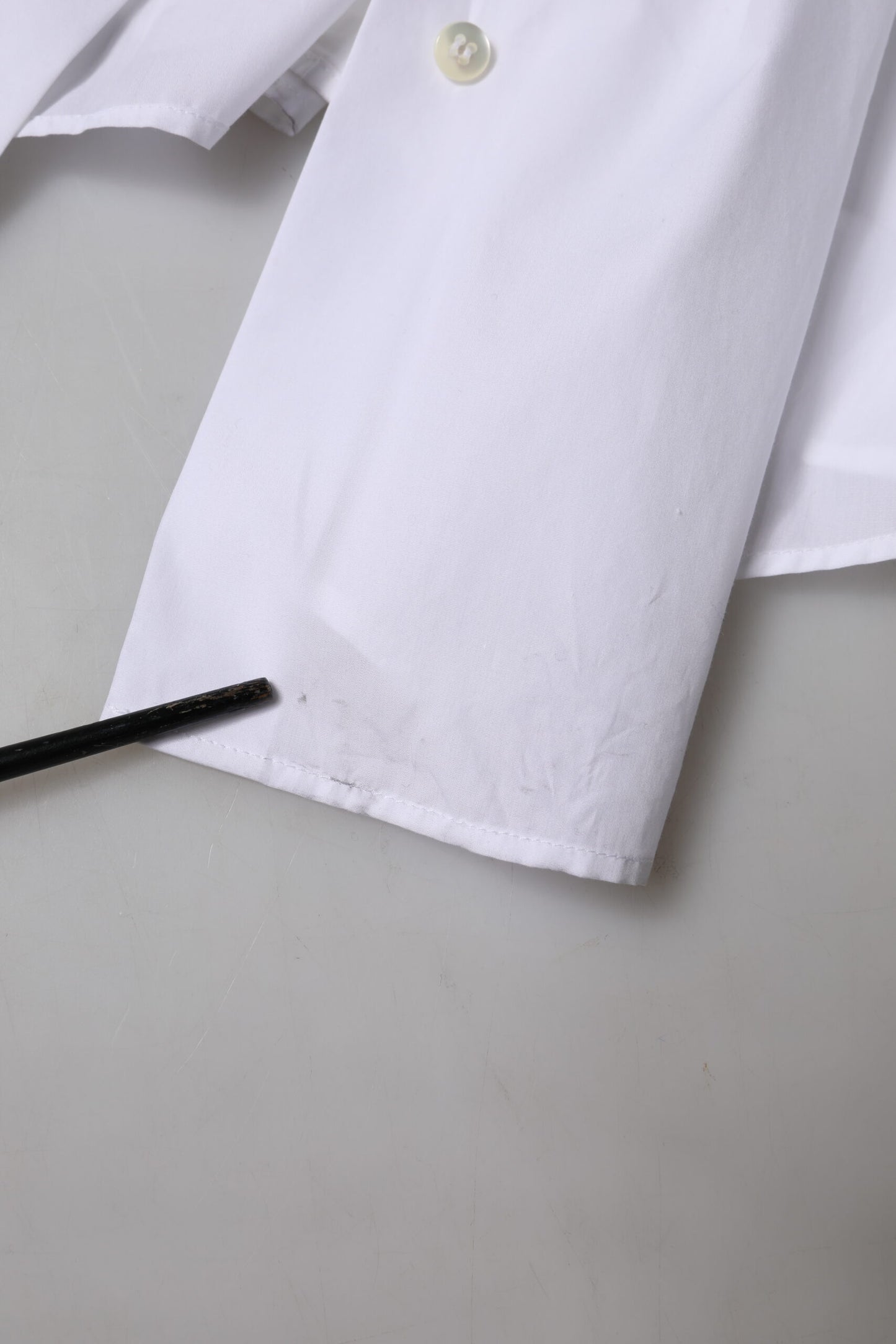 Dolce & Gabbana White Cotton Collared Short Sleeves Top