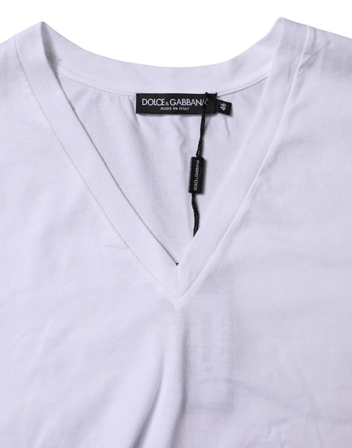 Dolce & Gabbana T-shirt V-neck en Coton Blanc pour Femme