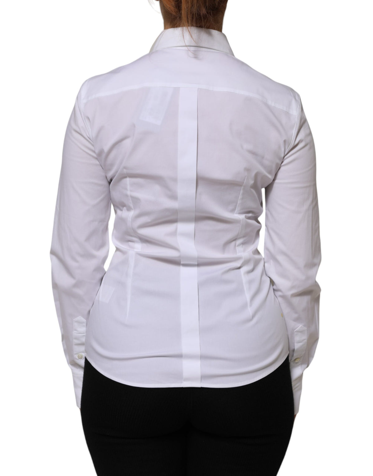 Dolce & Gabbana Chemise Blanche en Coton à Manches Longues