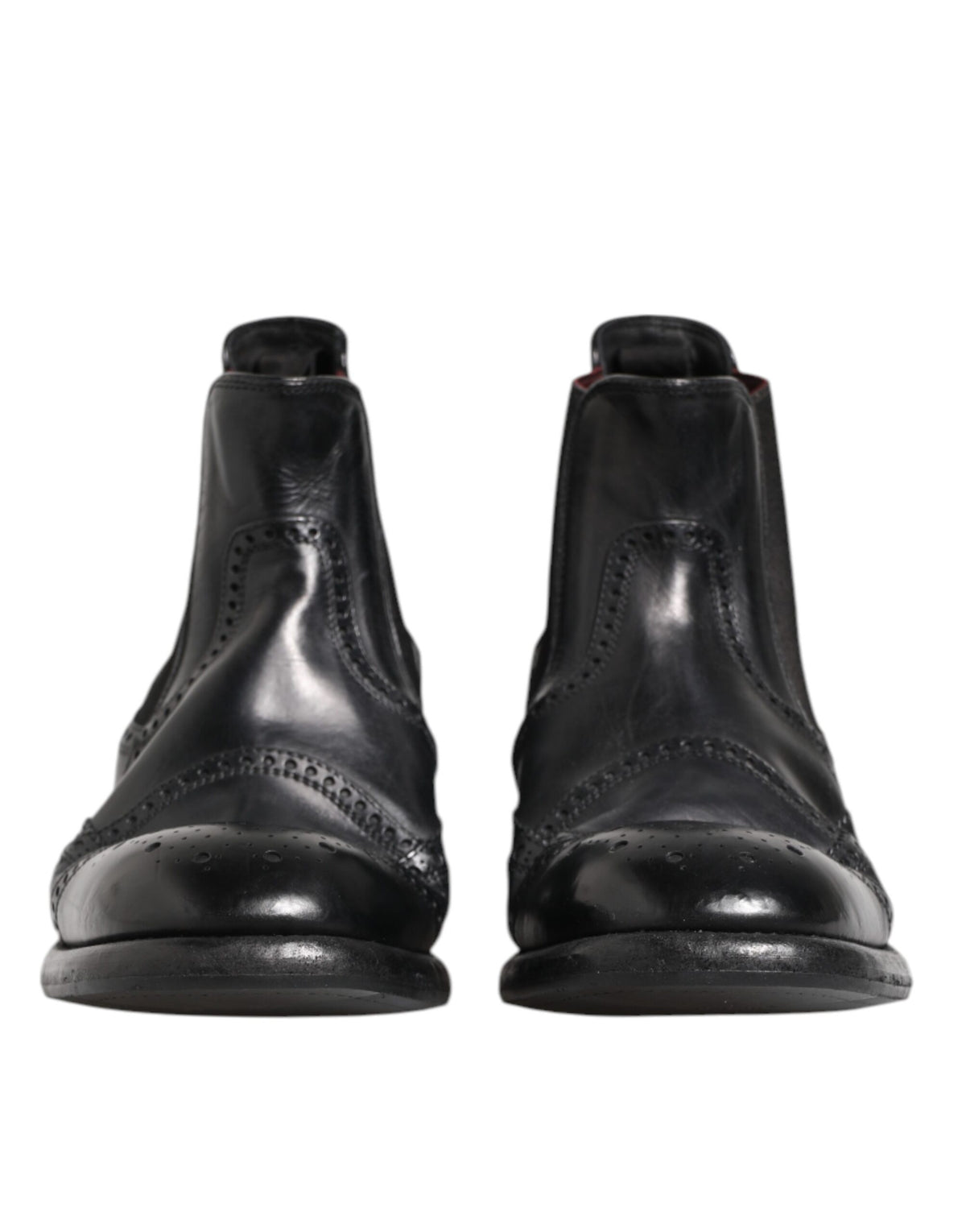 Dolce & Gabbana Black Leather Ankle Boots for Men