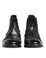 Dolce & Gabbana Black Leather Ankle Boots for Men