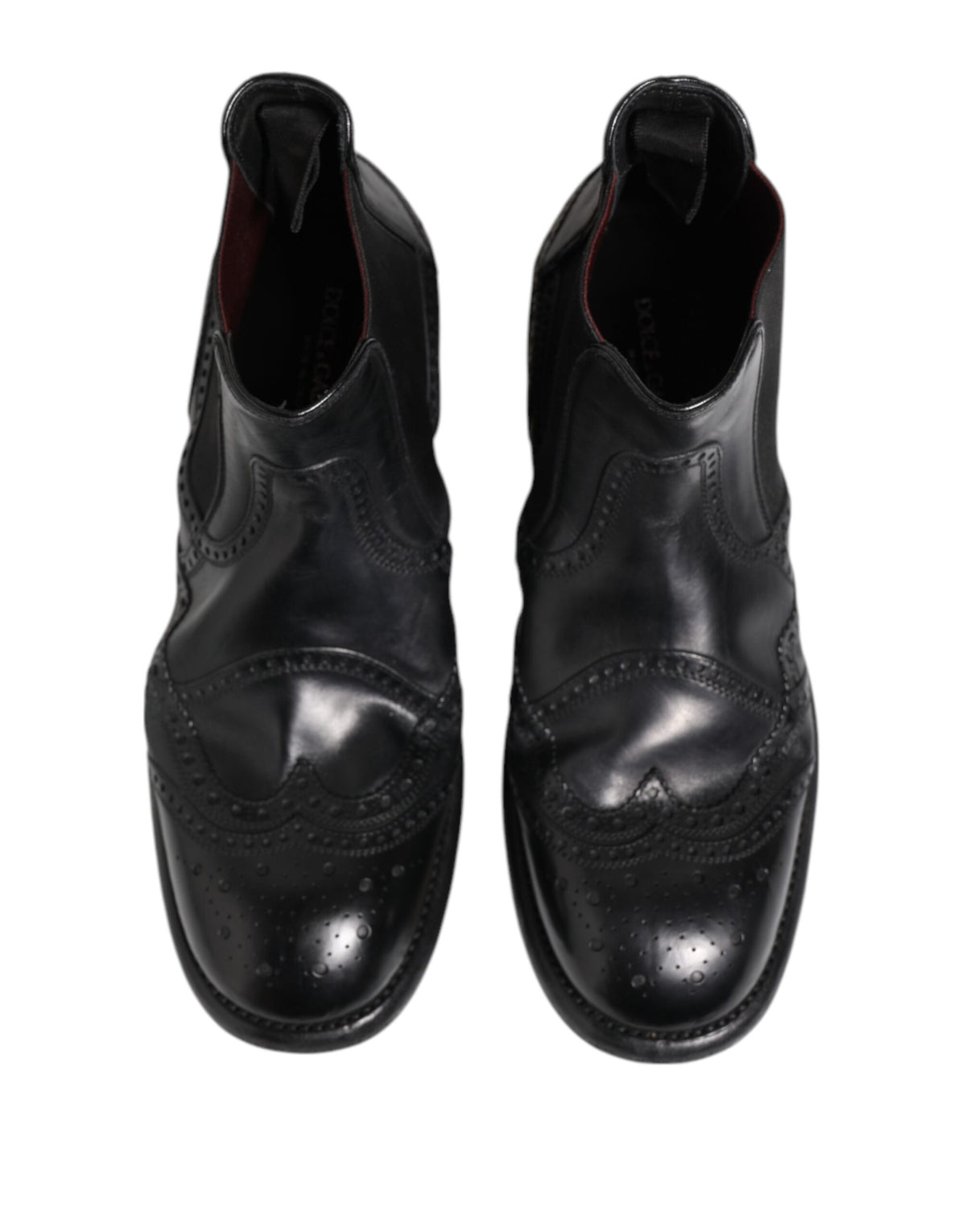 Dolce & Gabbana Black Leather Ankle Boots for Men