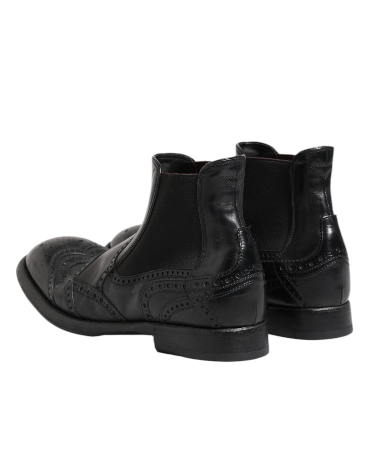 Dolce & Gabbana Black Leather Ankle Boots for Men