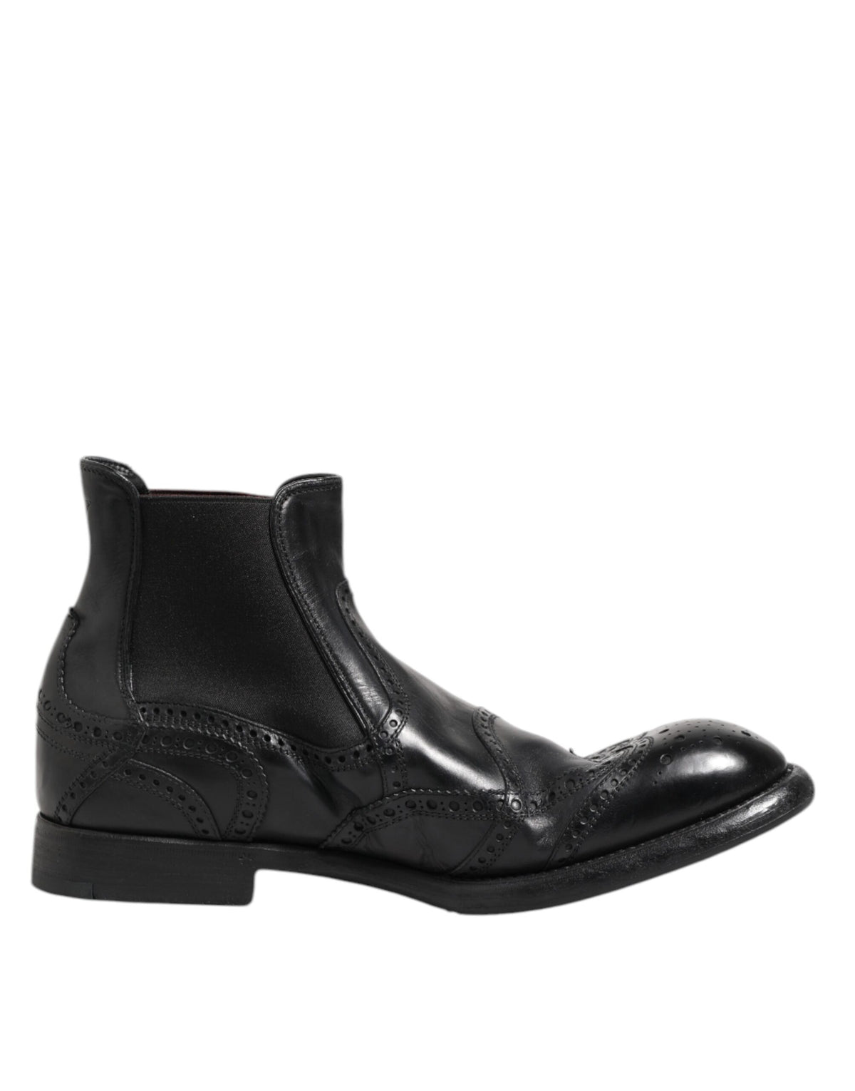 Dolce & Gabbana Black Leather Ankle Boots for Men