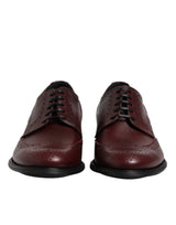 Chaussures Richelieu habillées en cuir marron à lacets Dolce & Gabbana