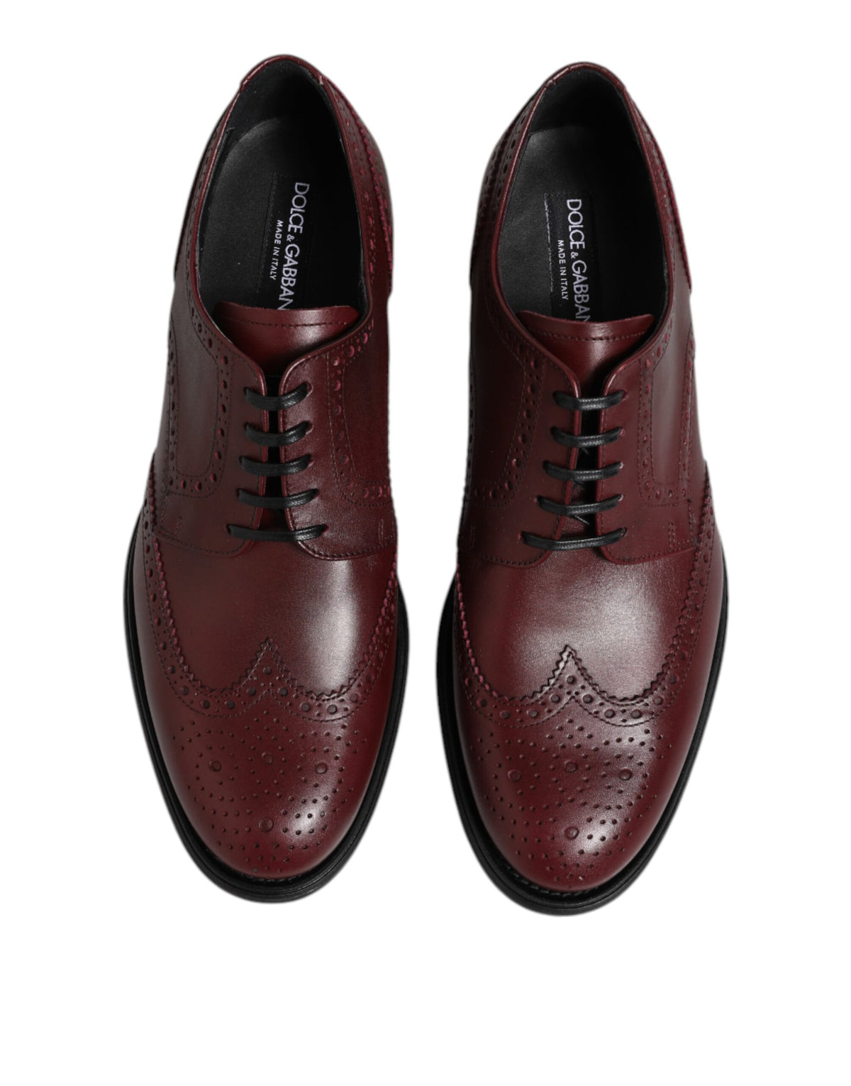 Chaussures Richelieu habillées en cuir marron à lacets Dolce & Gabbana