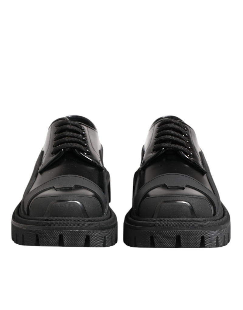 Dolce & Gabbana Black Patent Leather Derby Shoes