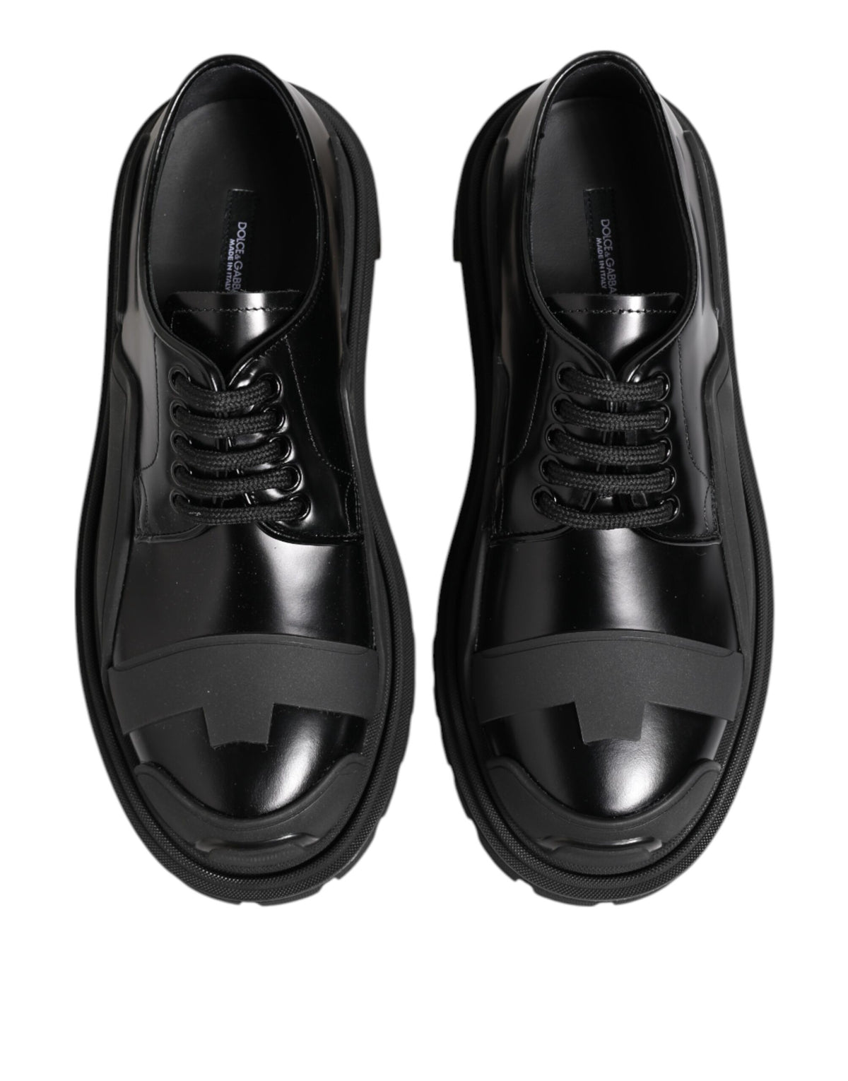 Dolce & Gabbana Black Patent Leather Derby Shoes
