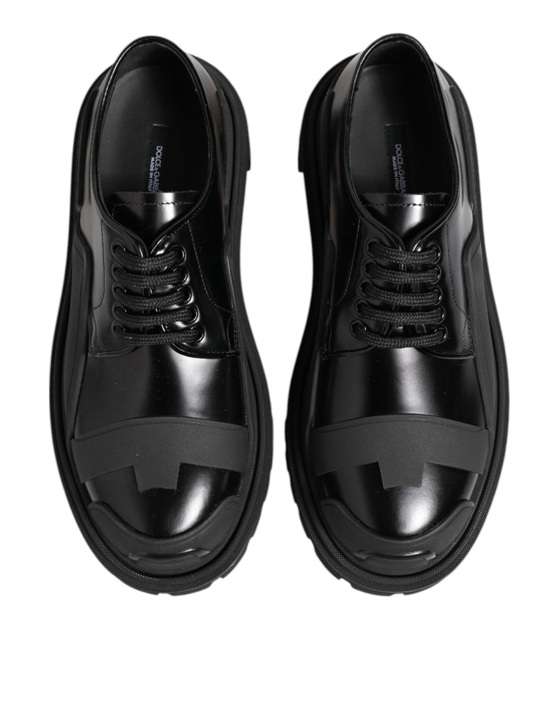 Dolce & Gabbana Black Patent Leather Derby Shoes