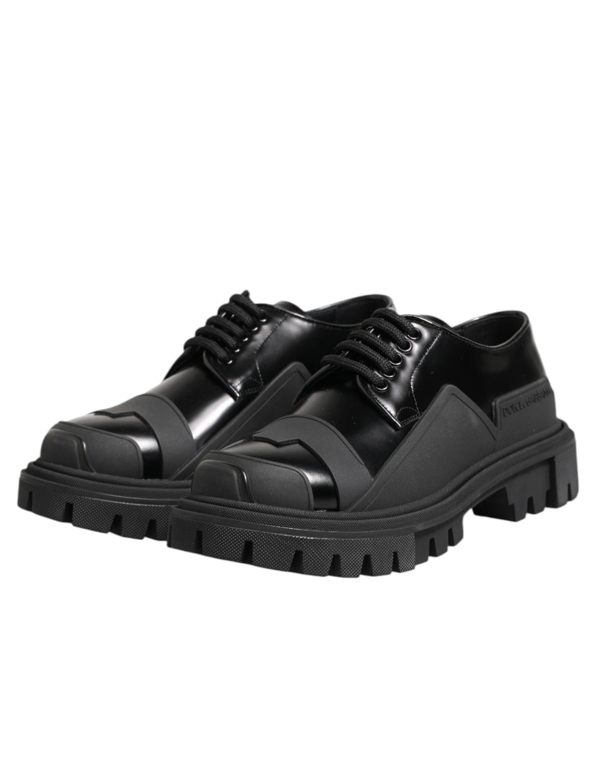 Dolce & Gabbana Black Patent Leather Derby Shoes