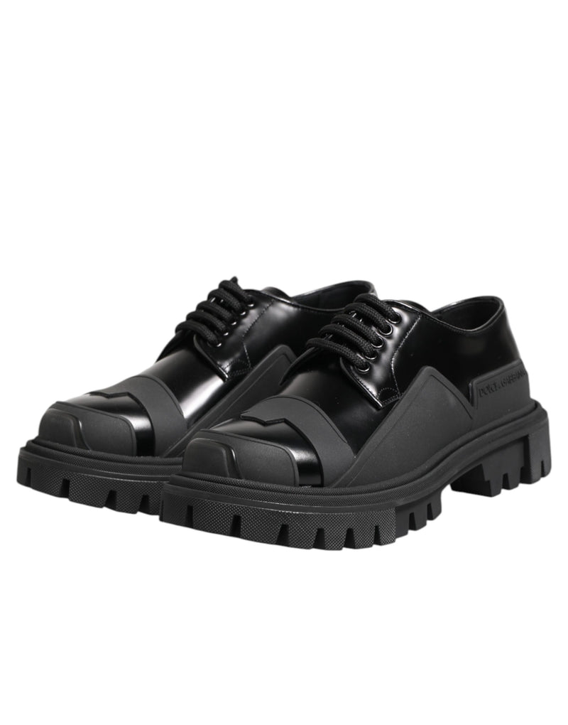 Dolce & Gabbana Black Patent Leather Derby Shoes