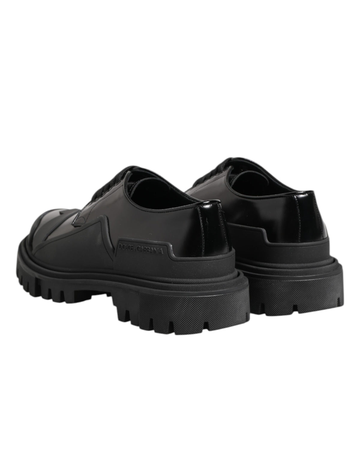 Dolce & Gabbana Black Patent Leather Derby Shoes