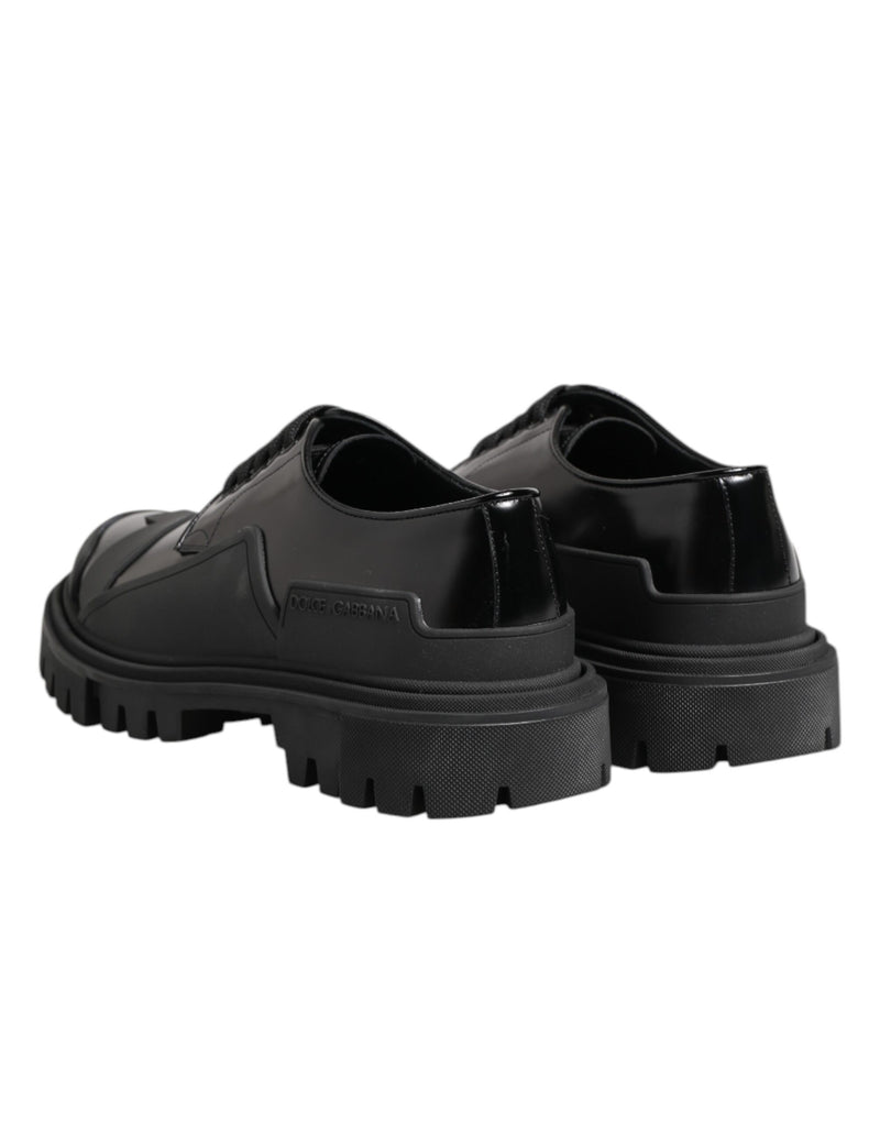 Dolce & Gabbana Black Patent Leather Derby Shoes