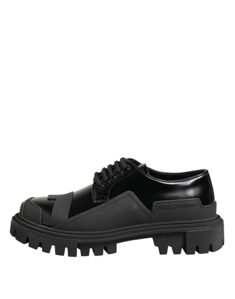 Dolce & Gabbana Black Patent Leather Derby Shoes