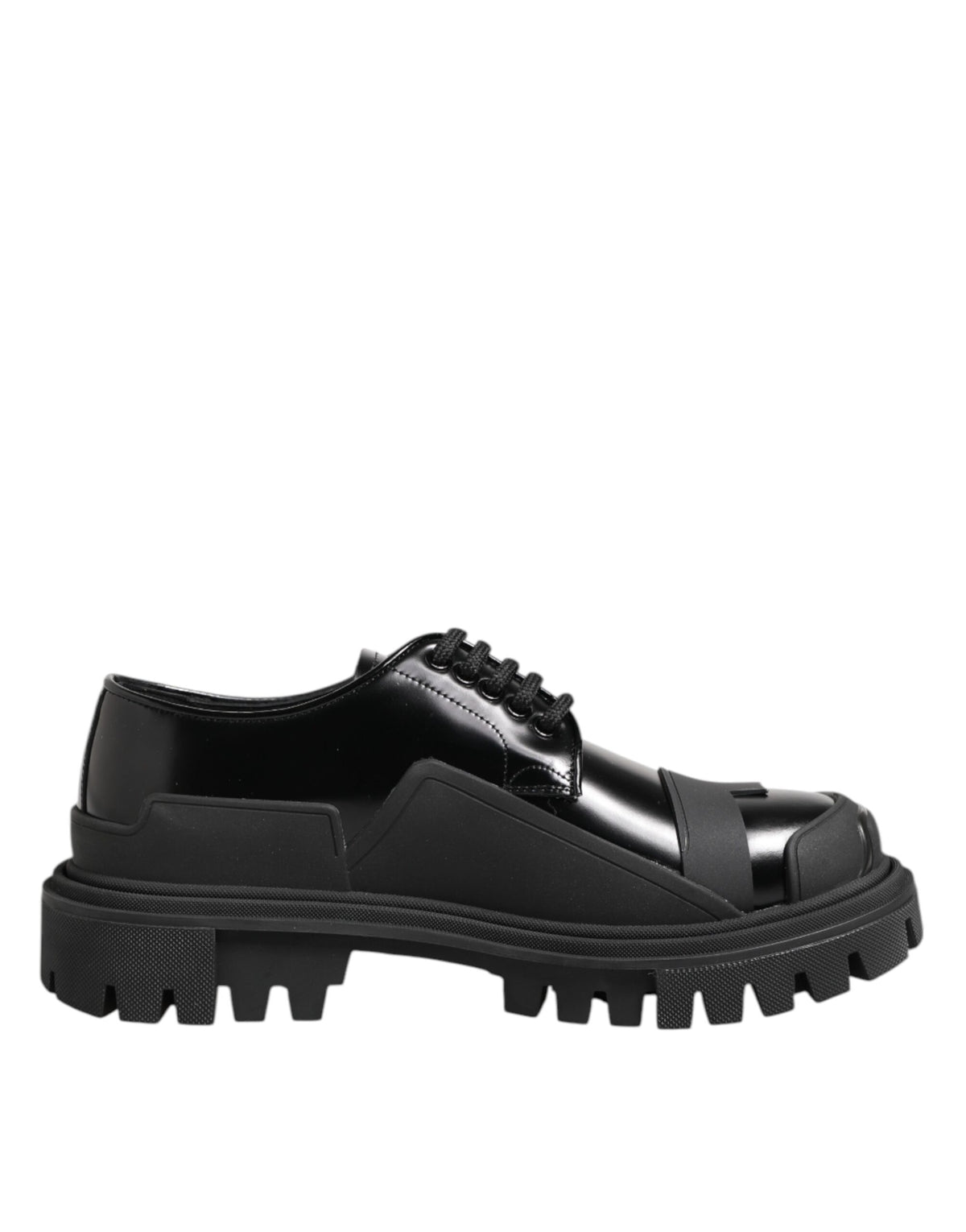 Dolce & Gabbana Black Patent Leather Derby Shoes