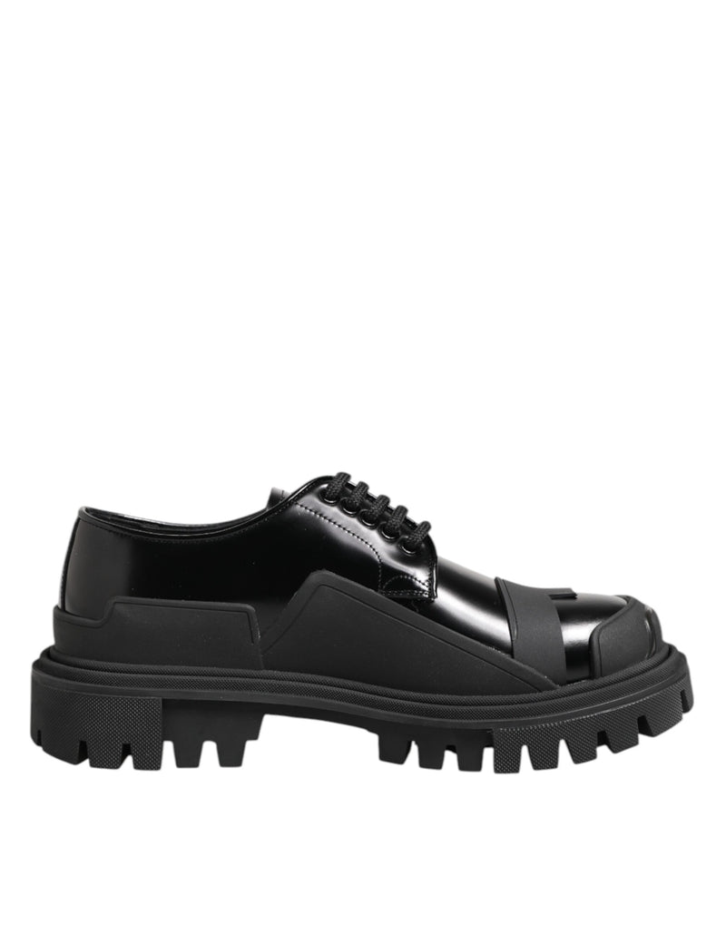 Dolce & Gabbana Black Patent Leather Derby Shoes