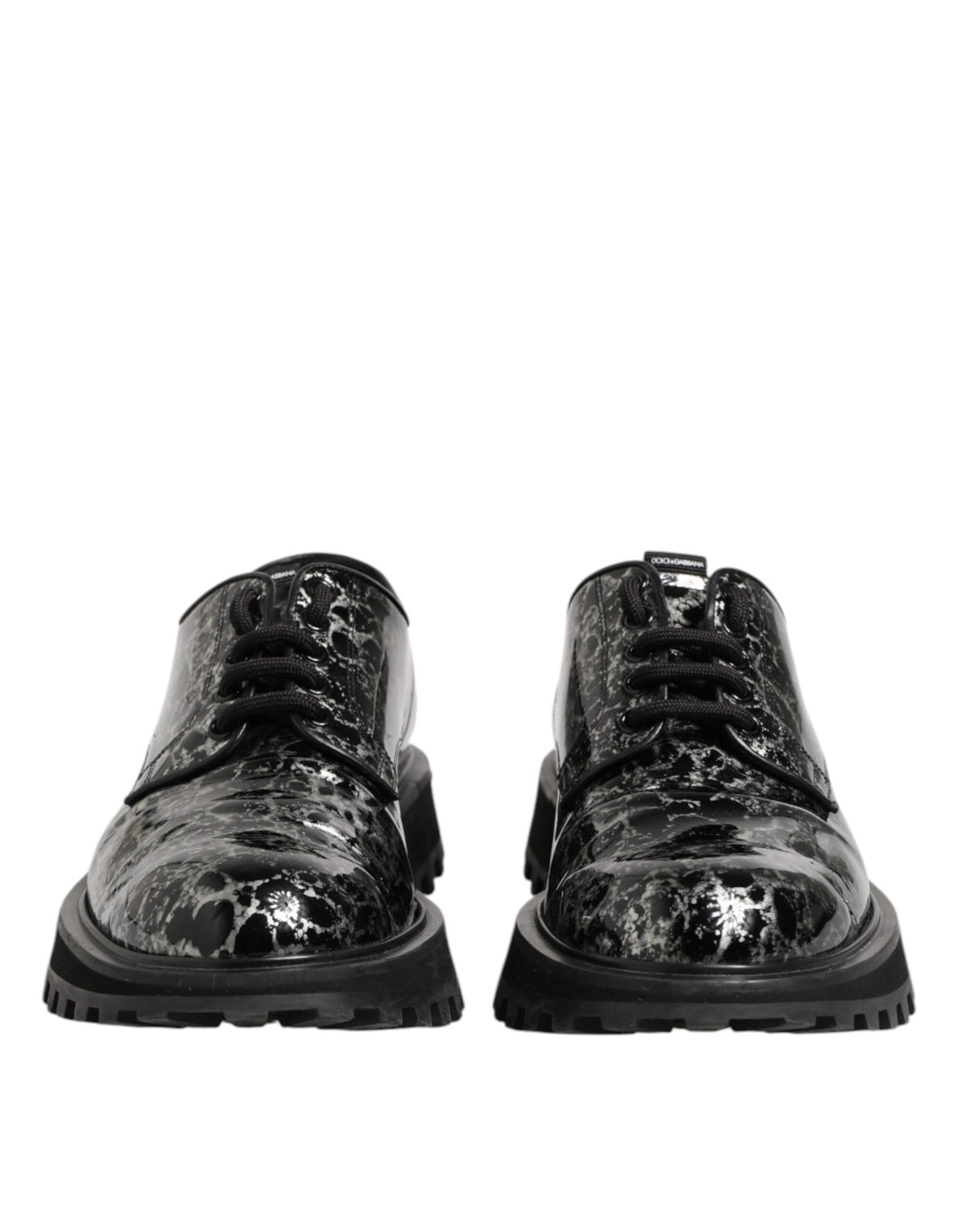 Dolce & Gabbana Chaussures Derby Chunky en Cuir Noir et Blanc