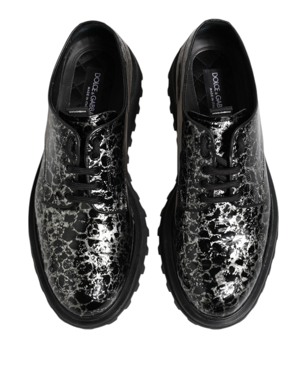Dolce & Gabbana Chaussures Derby Chunky en Cuir Noir et Blanc