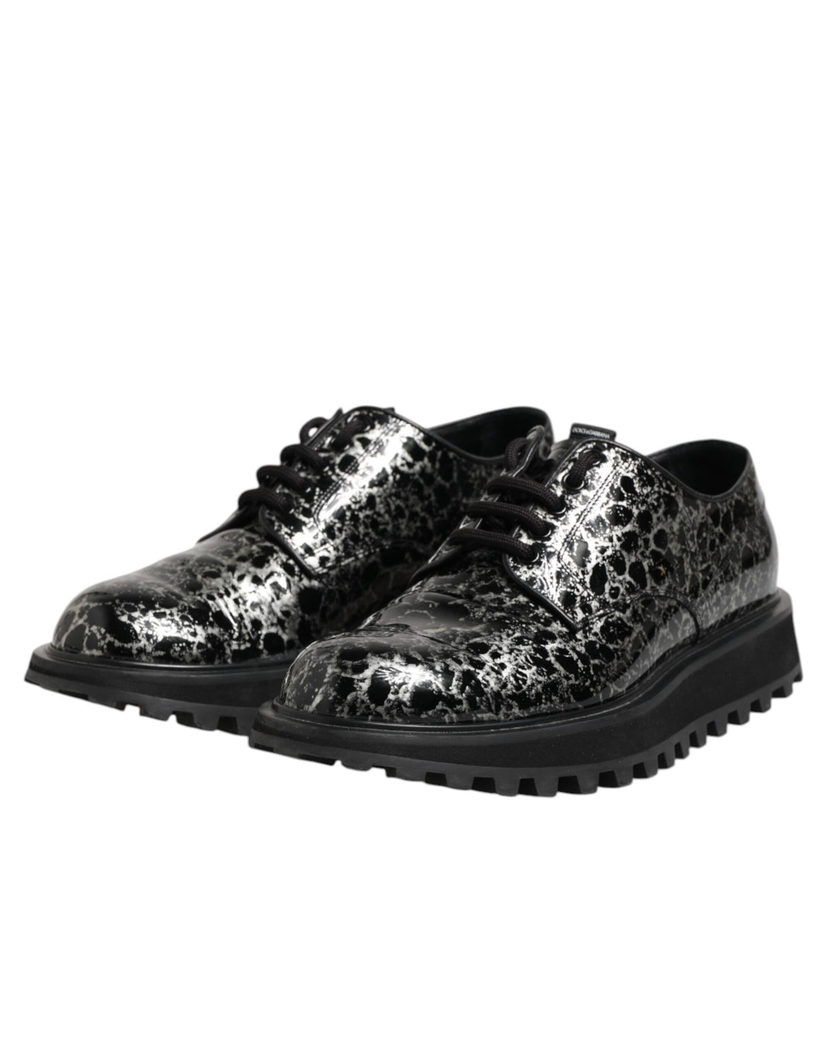 Dolce & Gabbana Chaussures Derby Chunky en Cuir Noir et Blanc