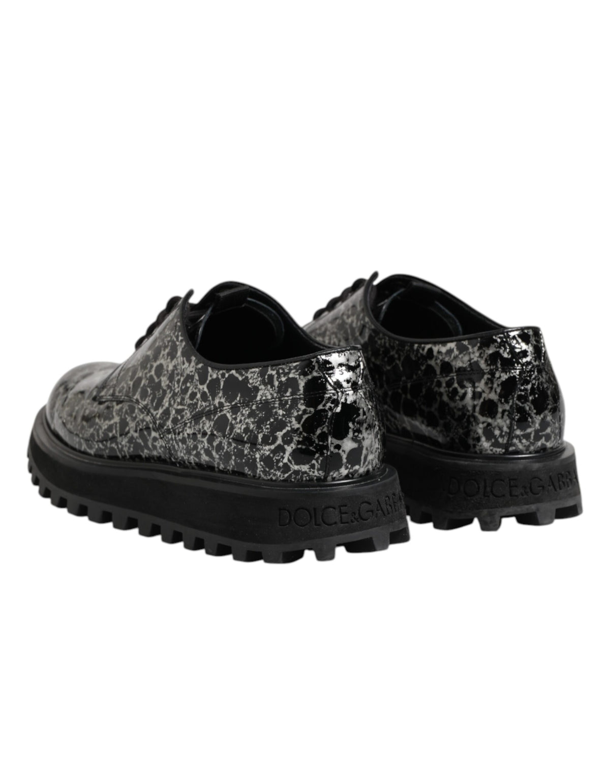 Dolce & Gabbana Chaussures Derby Chunky en Cuir Noir et Blanc