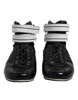 Dolce & Gabbana Black Quilted Leather Lace Up Sneakers
