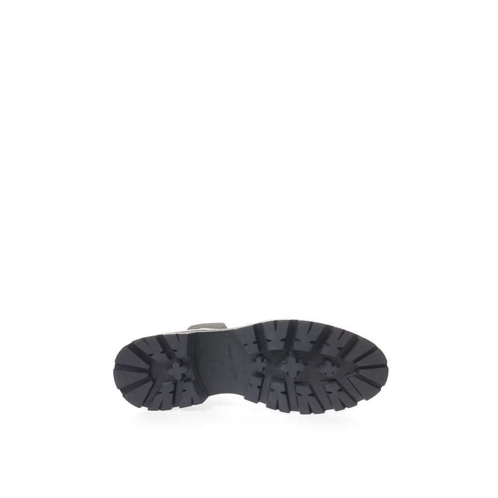 Botte en cuir noir et blanc d'Alexander McQueen