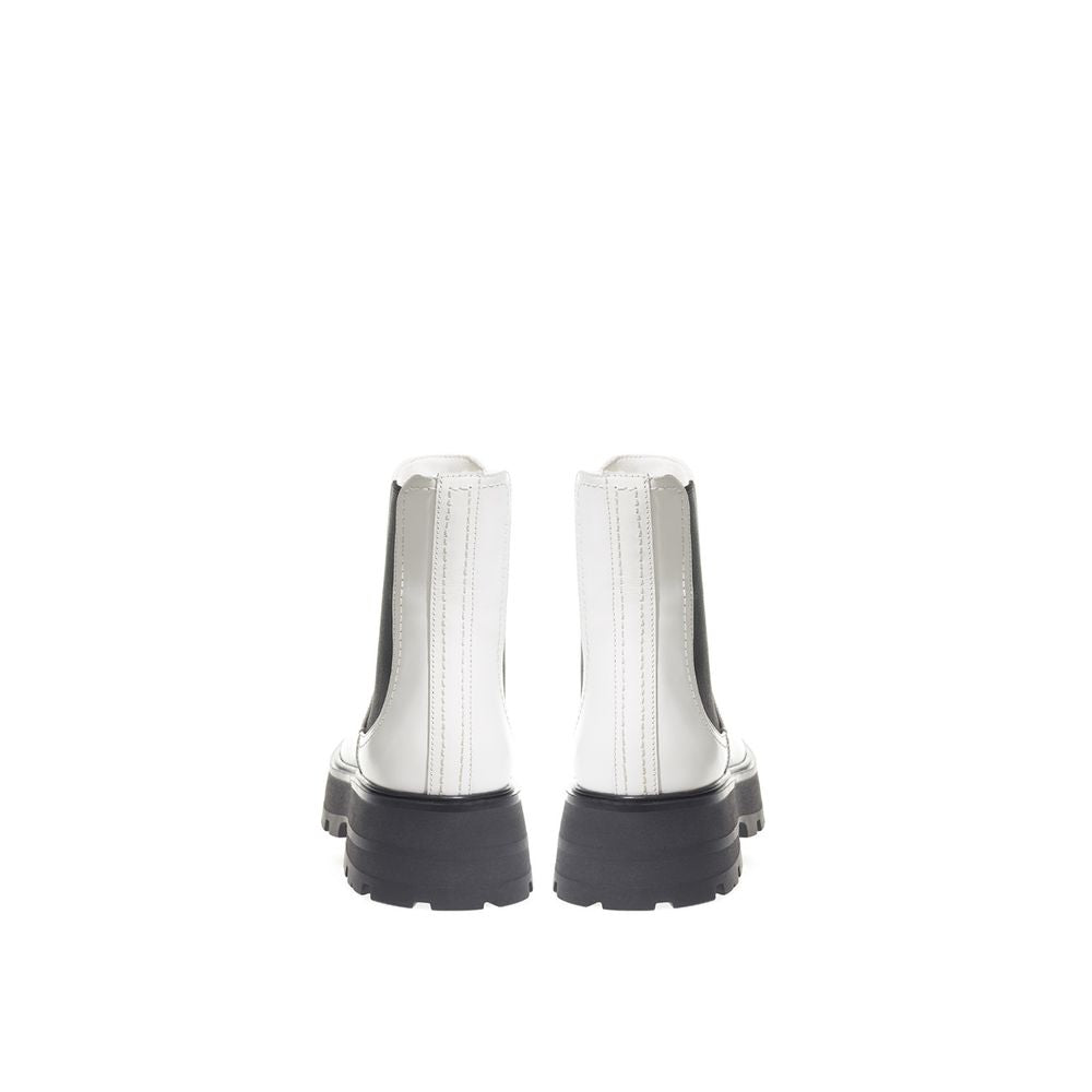 Botte en cuir noir et blanc d'Alexander McQueen