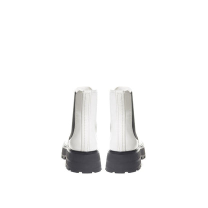Botte en cuir noir et blanc d'Alexander McQueen