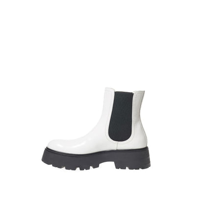 Botte en cuir noir et blanc d'Alexander McQueen