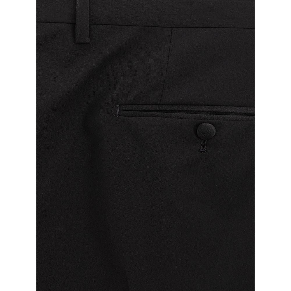 Pantalon en laine noire Dolce &amp; Gabbana
