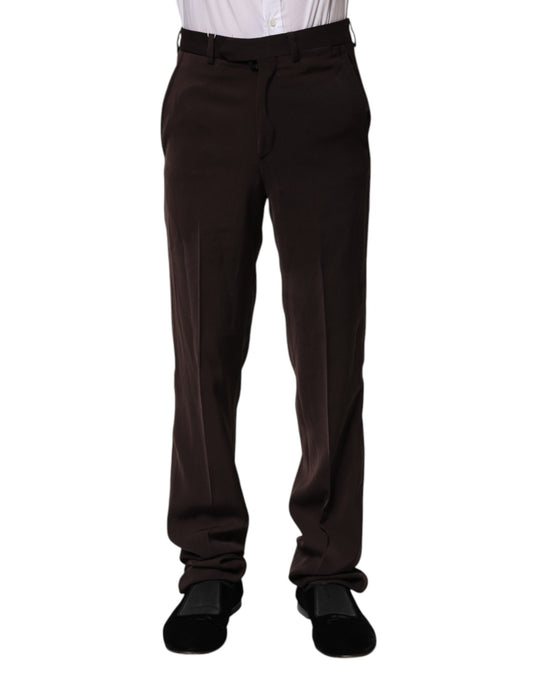 Pantalon habillé BENCIVENGA brun foncé, taille mi-hauteur