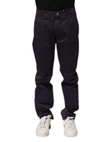 Pantalon droit décontracté taille mi-hauteur, violet foncé, Incotex