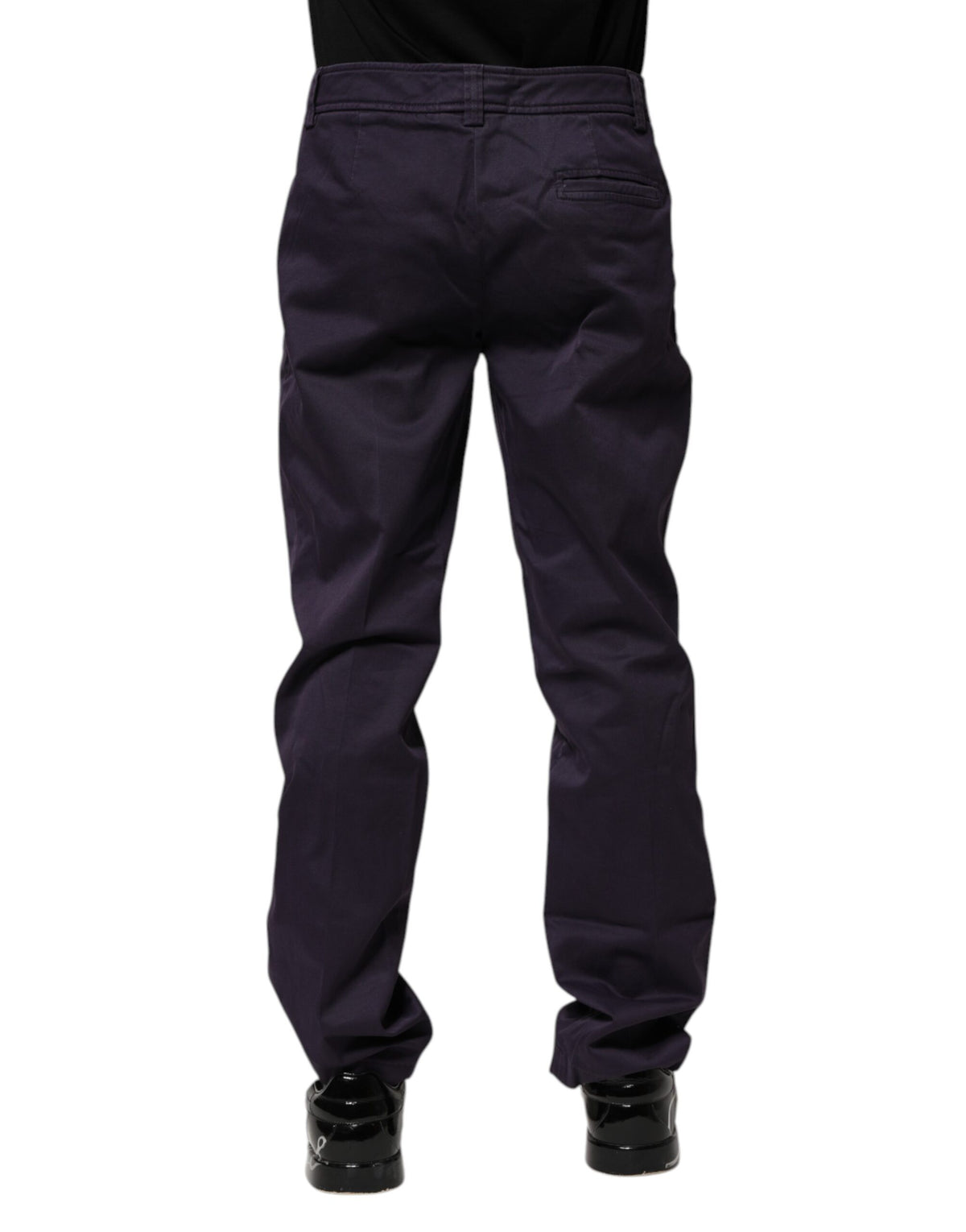 Pantalon droit décontracté taille mi-hauteur, violet foncé, Incotex