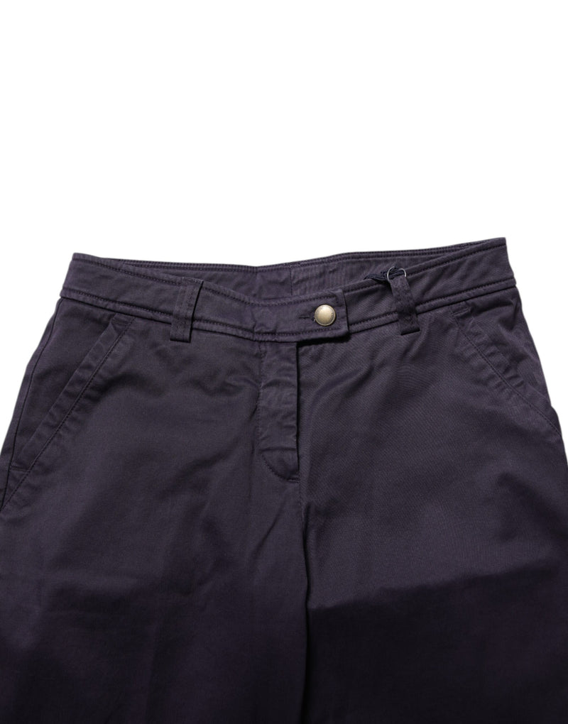 Incotex Dark Purple Mid Waist Casual Straight Pants