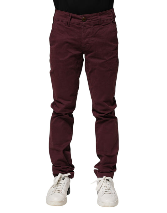 CYCLE Donkerrode katoenen stretch skinny fit jeans voor heren