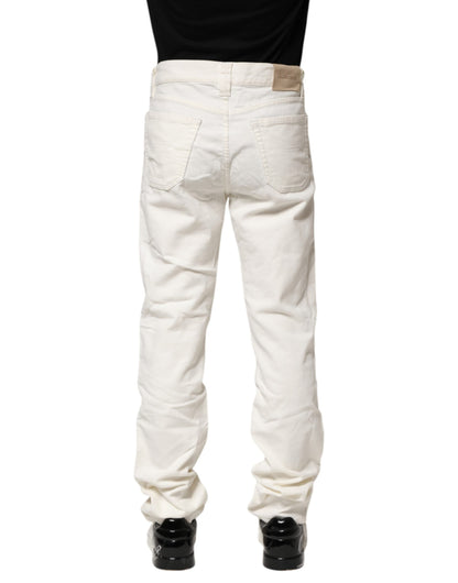 Jeckerson witte stretch denim jeans met rechte pijpen voor heren