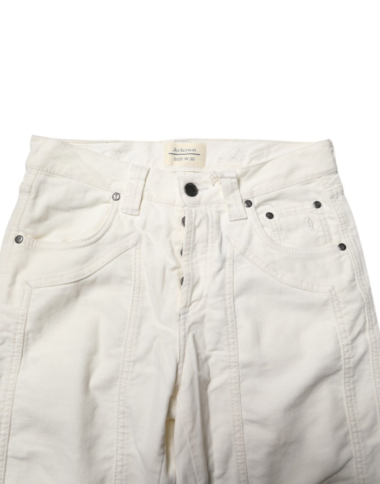 Jeckerson witte stretch denim jeans met rechte pijpen voor heren