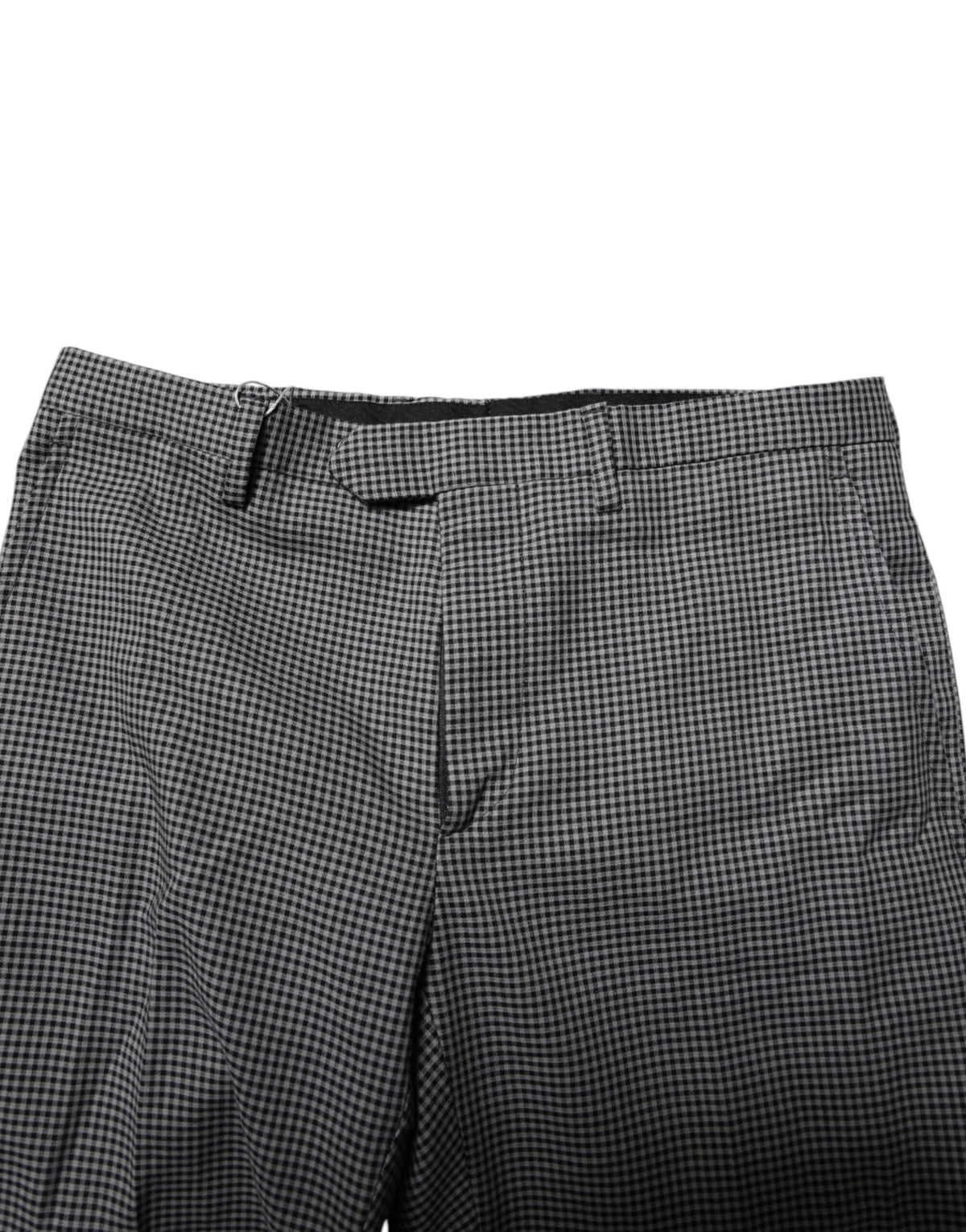 Pantalon tailleur fuselé à carreaux noir et blanc de BENCIVENGA