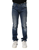 Jeans en jean pour homme Dondup, coupe slim, bleu délavé, style décontracté.