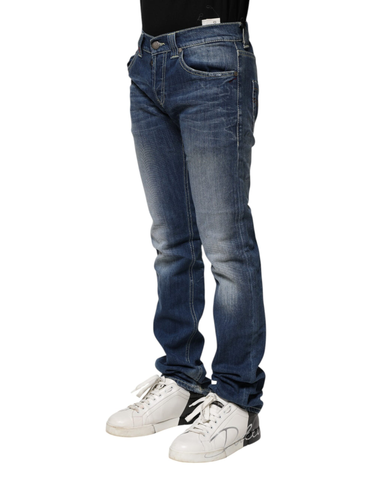 Jeans en jean pour homme Dondup, coupe slim, bleu délavé, style décontracté.